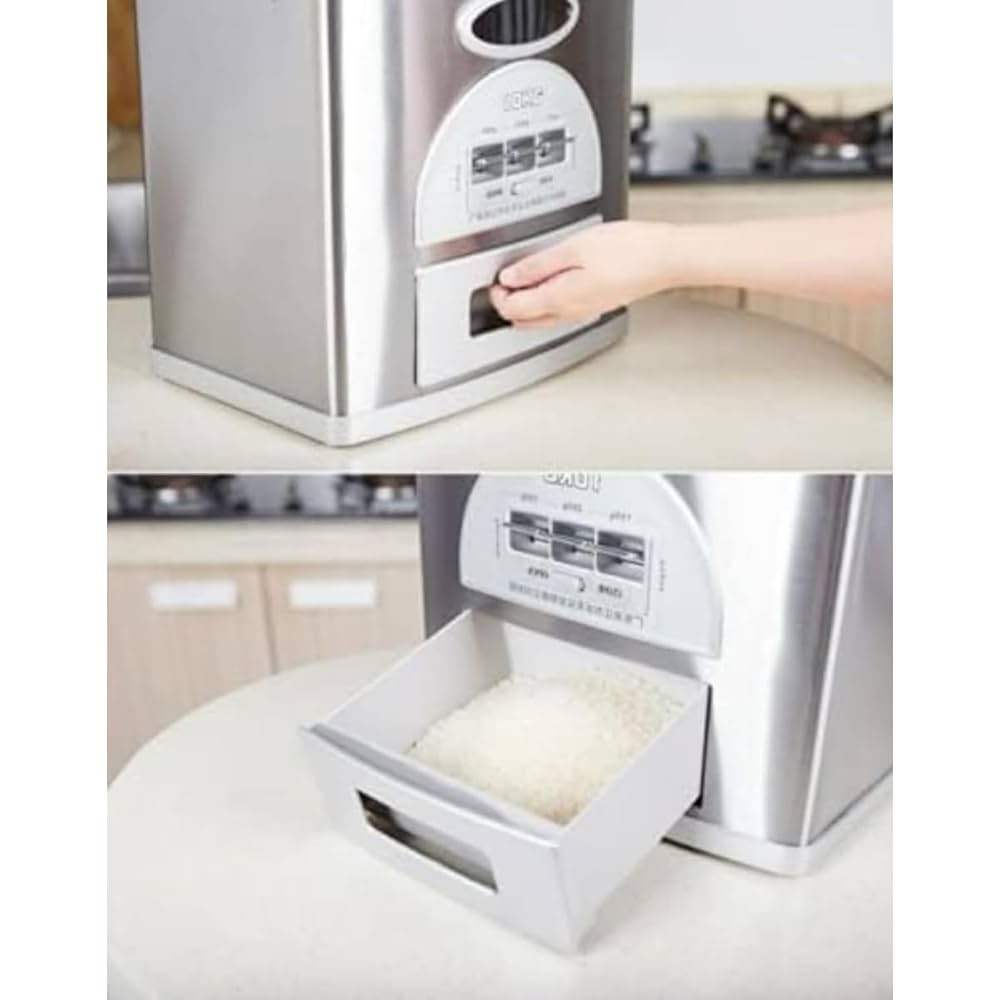 【即日発送 新品未使用】米びつ ライスバレル 30kg用 ステンレススチール製 Amazon｜BQQB 米びつ密閉 ライスバレル 食品容器 虫除け 防湿